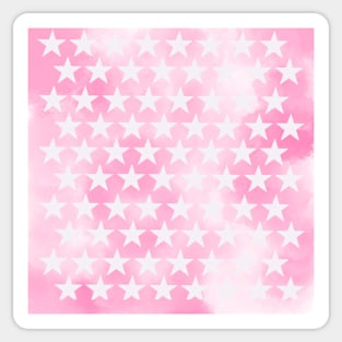 Pink and white  star Sticker